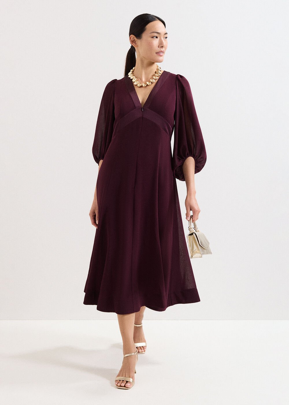 Vera Burgundy Dress Burgundy