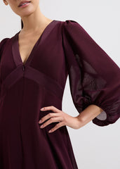 Vera Burgundy Dress Burgundy