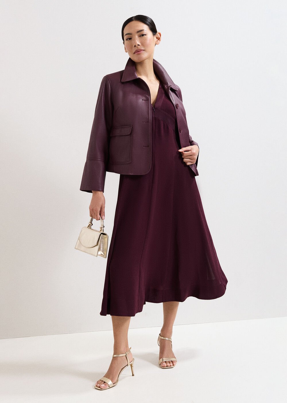 Vera Burgundy Dress Burgundy