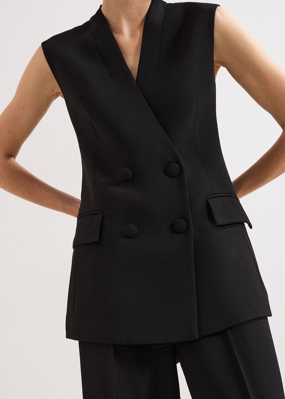Vari Bow Waistcoat Black