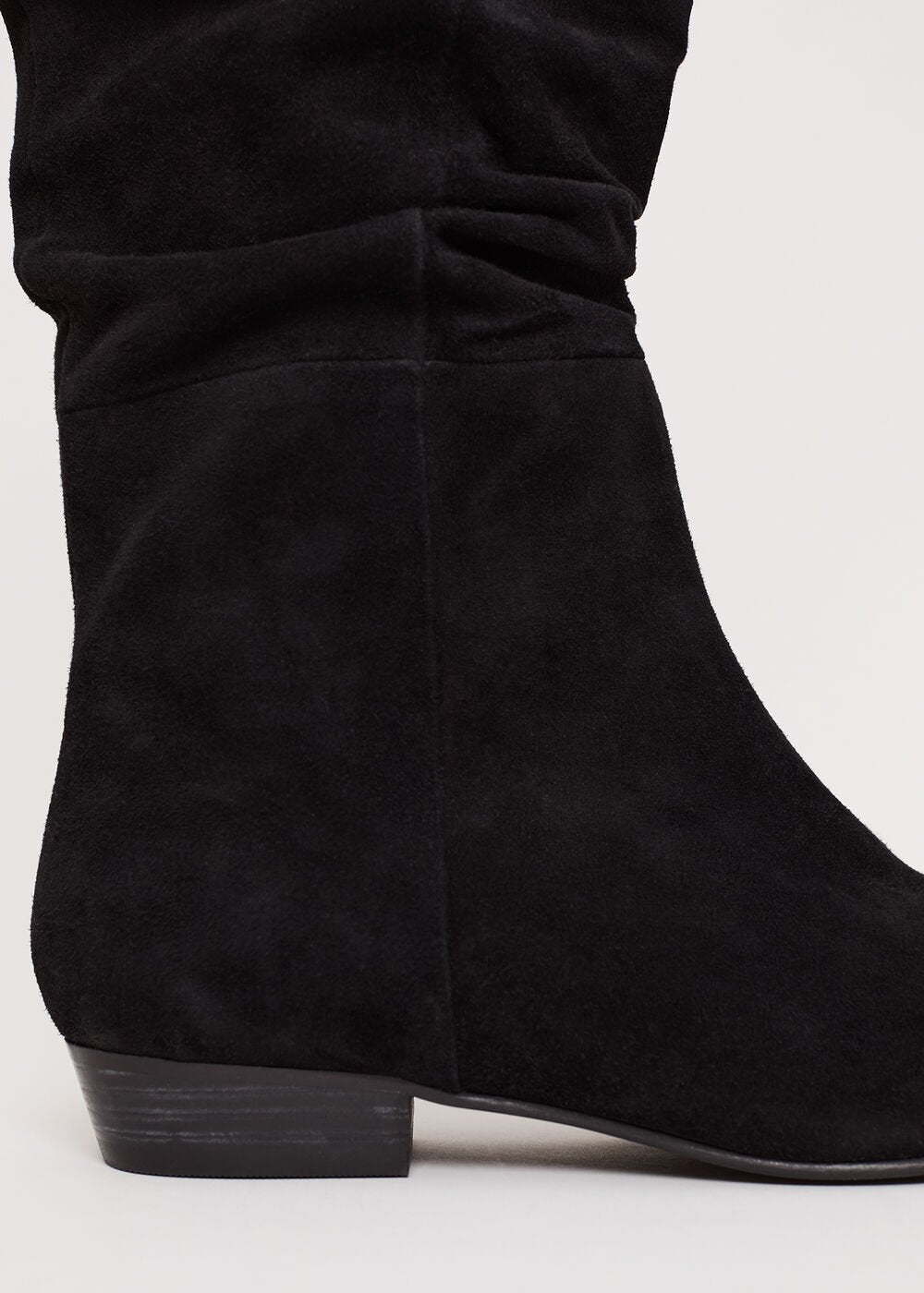 Suede Flat Boot Black