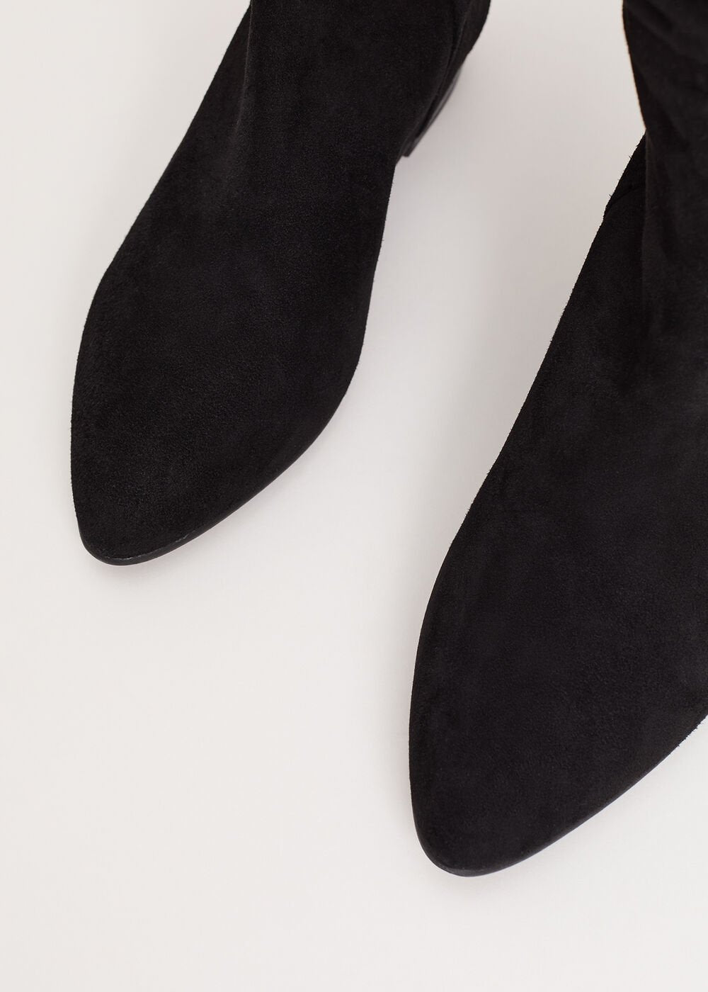Suede Flat Boot Black