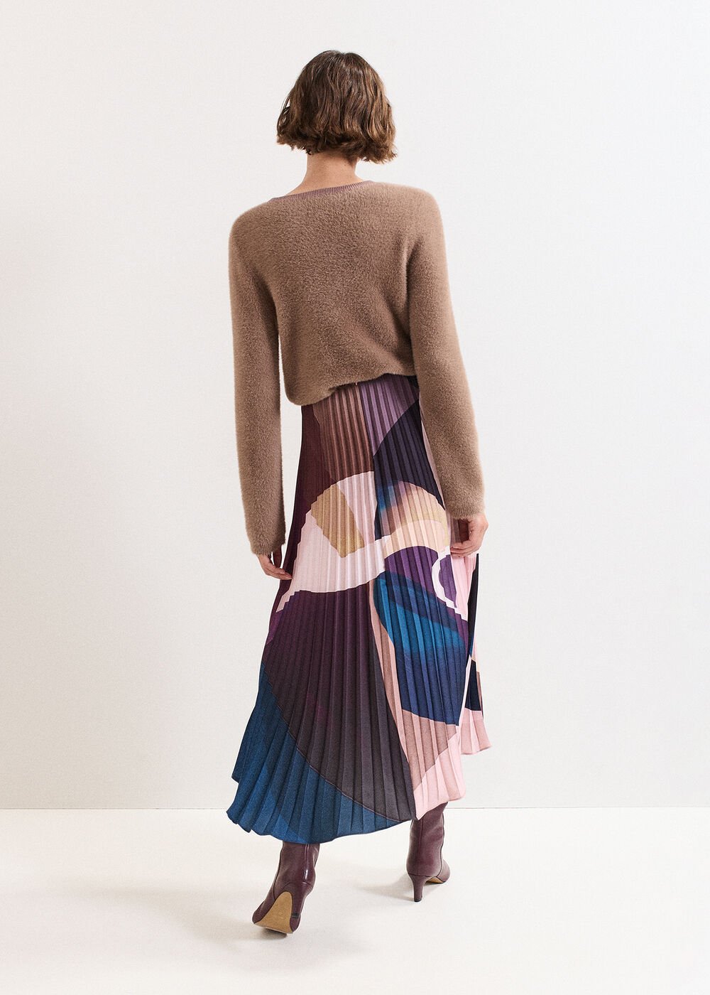 Elmina Pleated Midi Skirt Purple