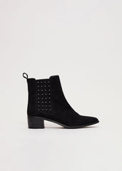 Suede Studded Boot Black