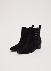 Suede Studded Boot Black