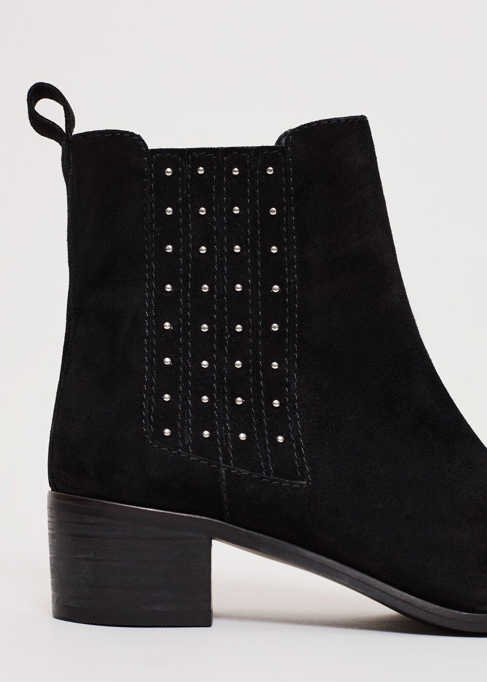 Suede Studded Boot Black
