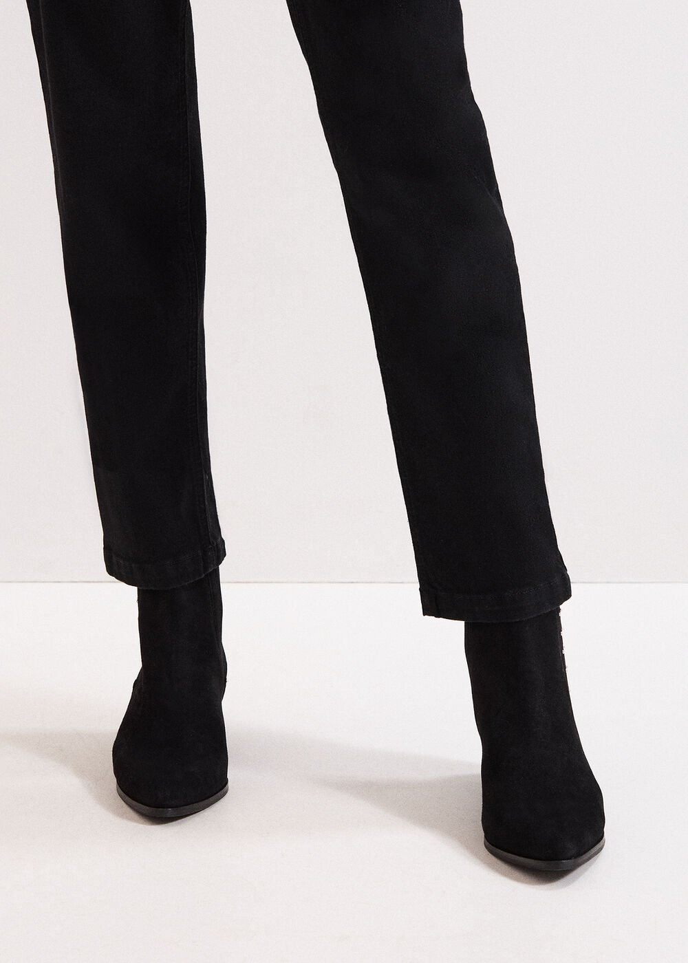 Suede Studded Boot Black