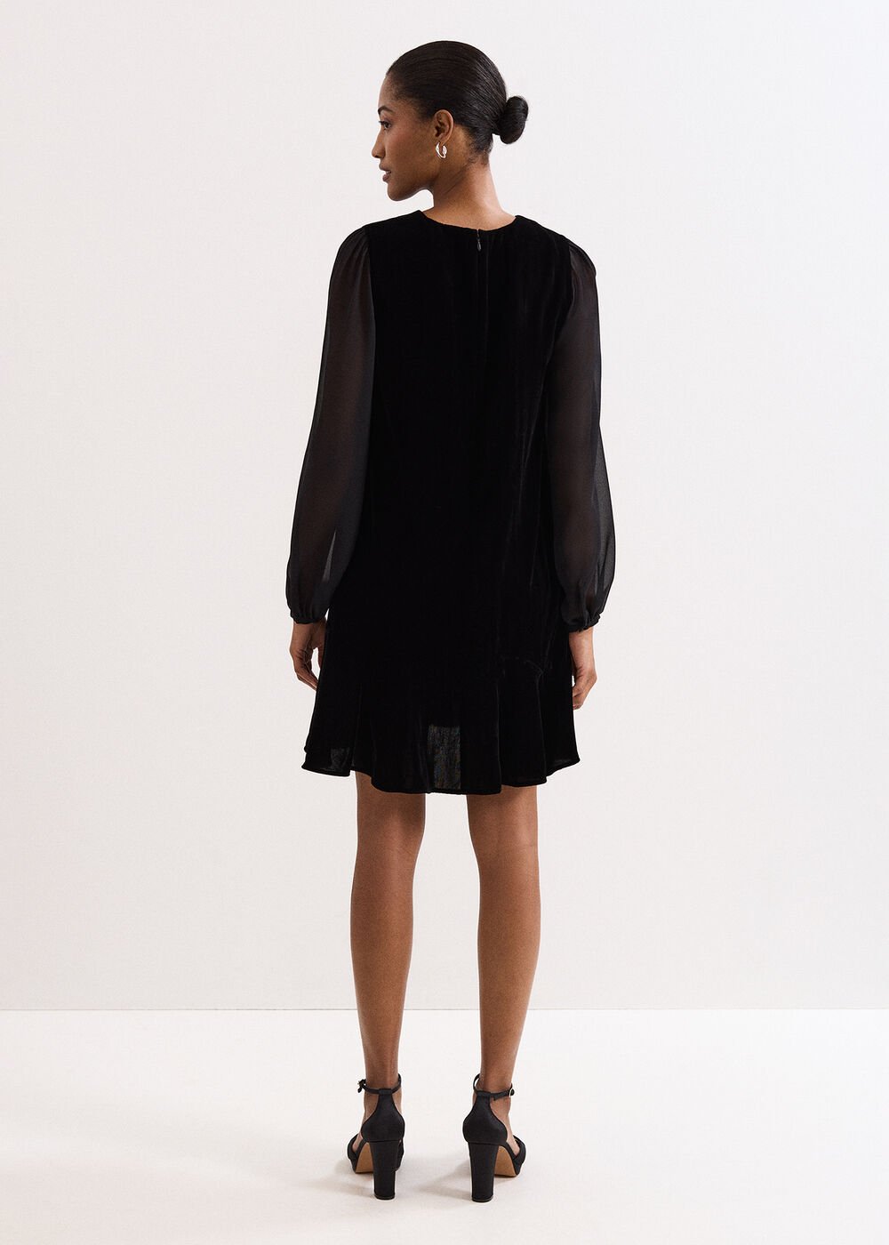 Velvet Swing Dress Black