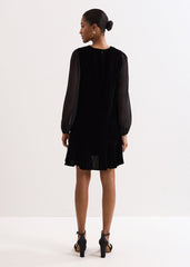 Velvet Swing Dress Black