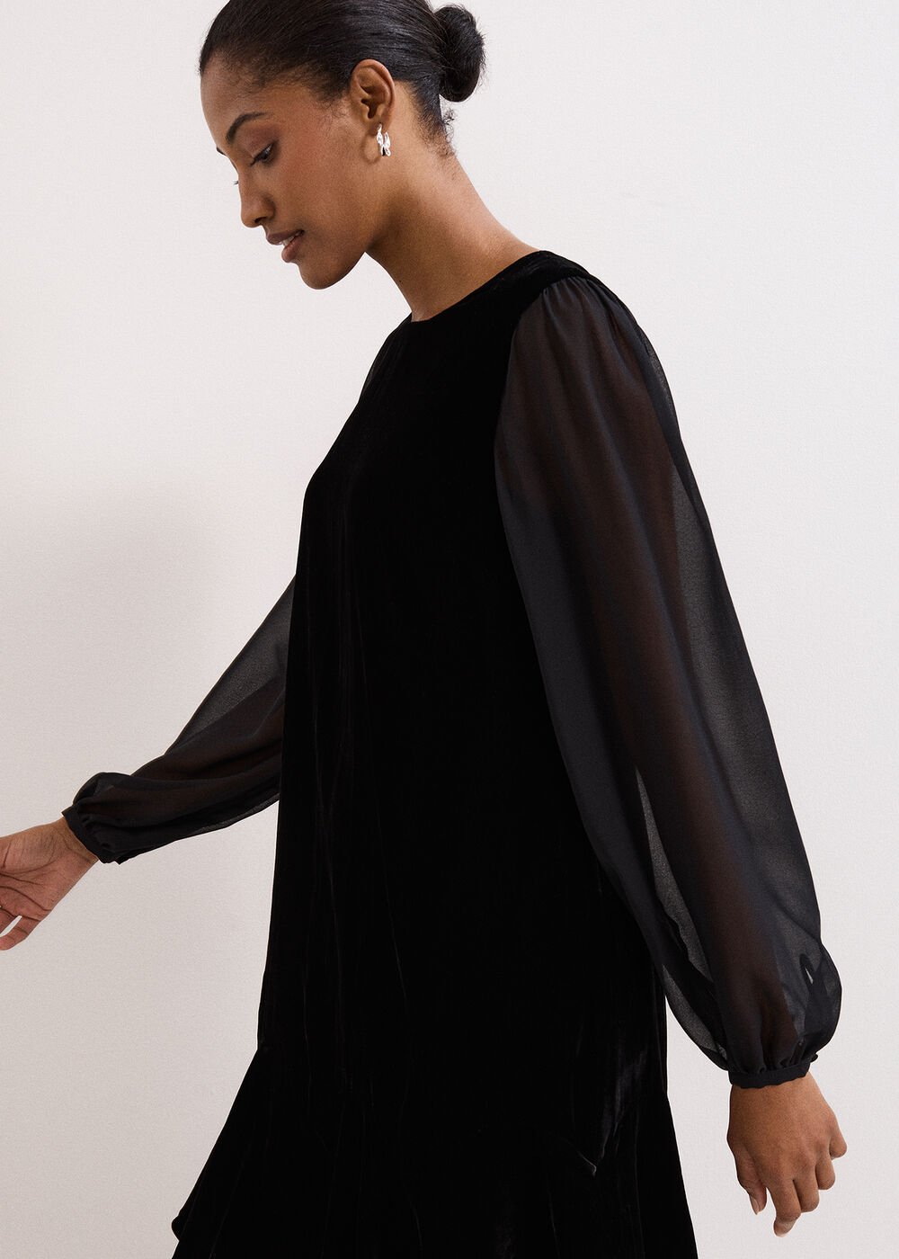 Velvet Swing Dress Black