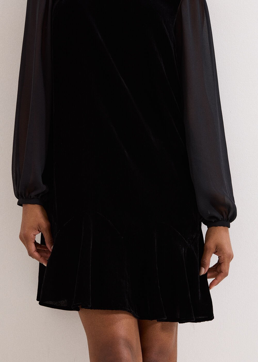 Velvet Swing Dress Black