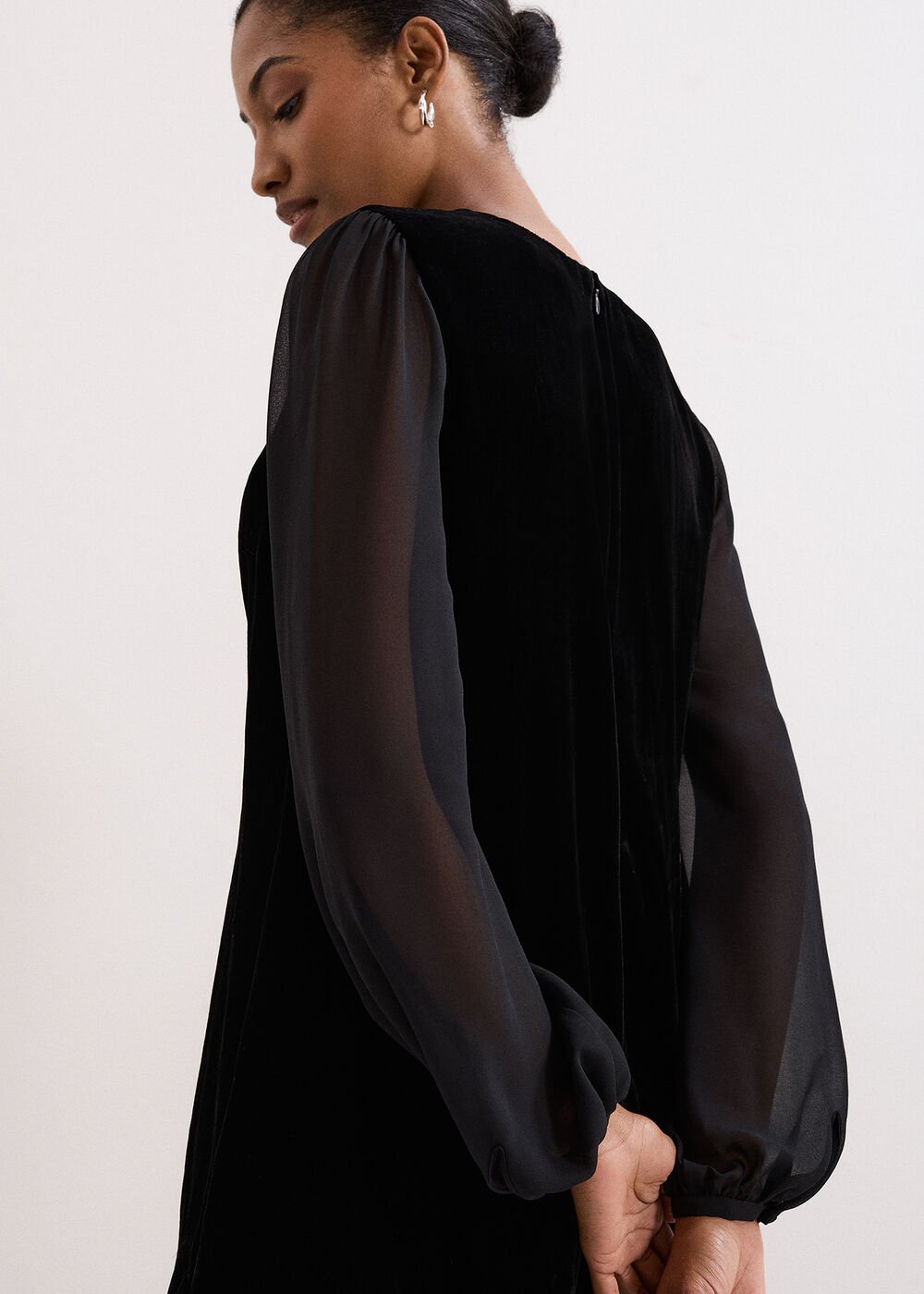 Velvet Swing Dress Black