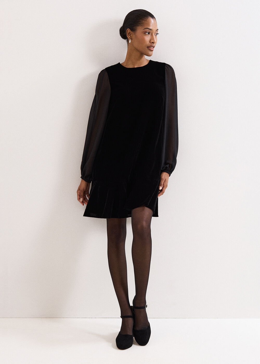 Velvet Swing Dress Black
