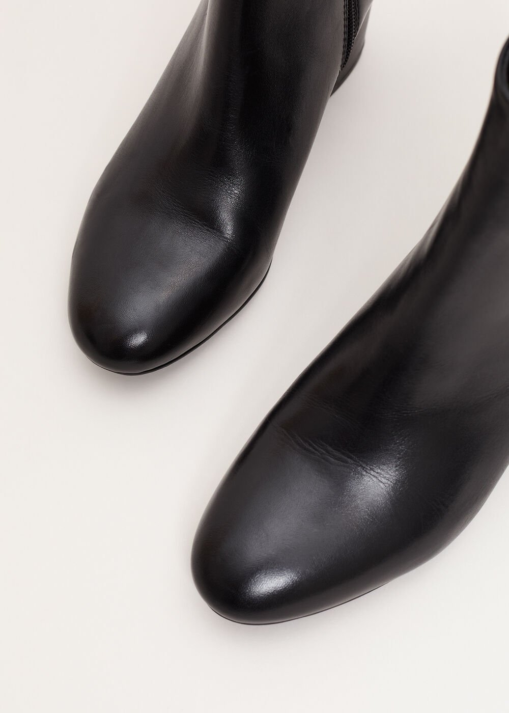 Leather Block Boot Black