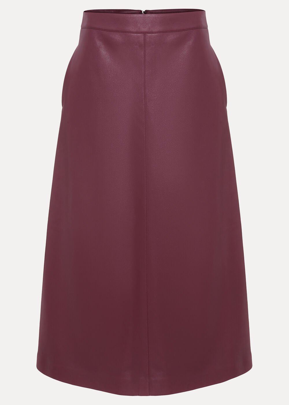 Antoinette PU Midi Skirt Dark Red
