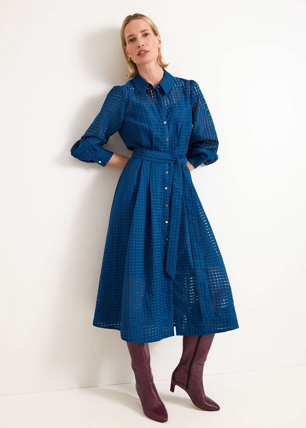 Natalie Midi Shirt Dress Teal