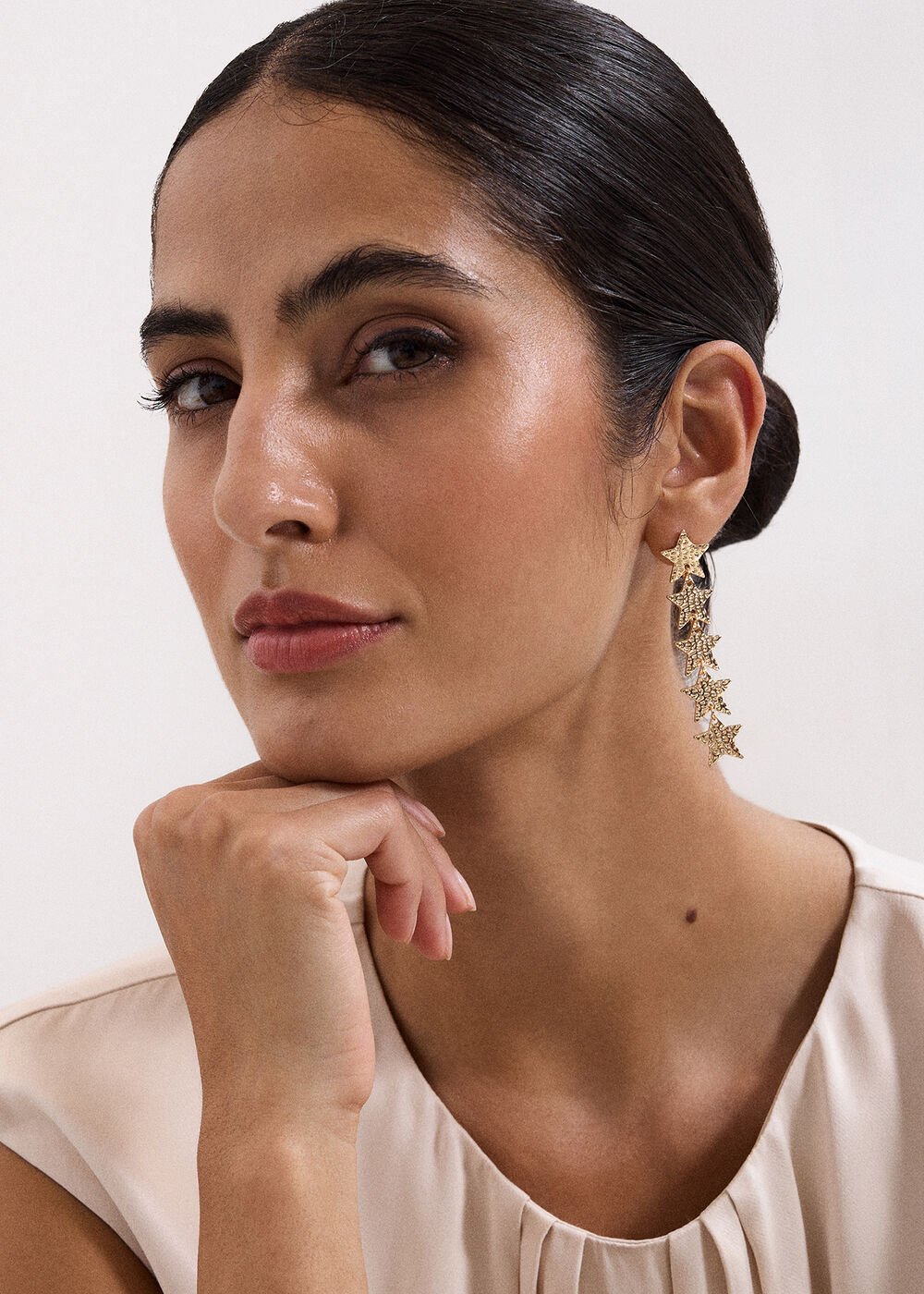 Star Drop Earrings Gold