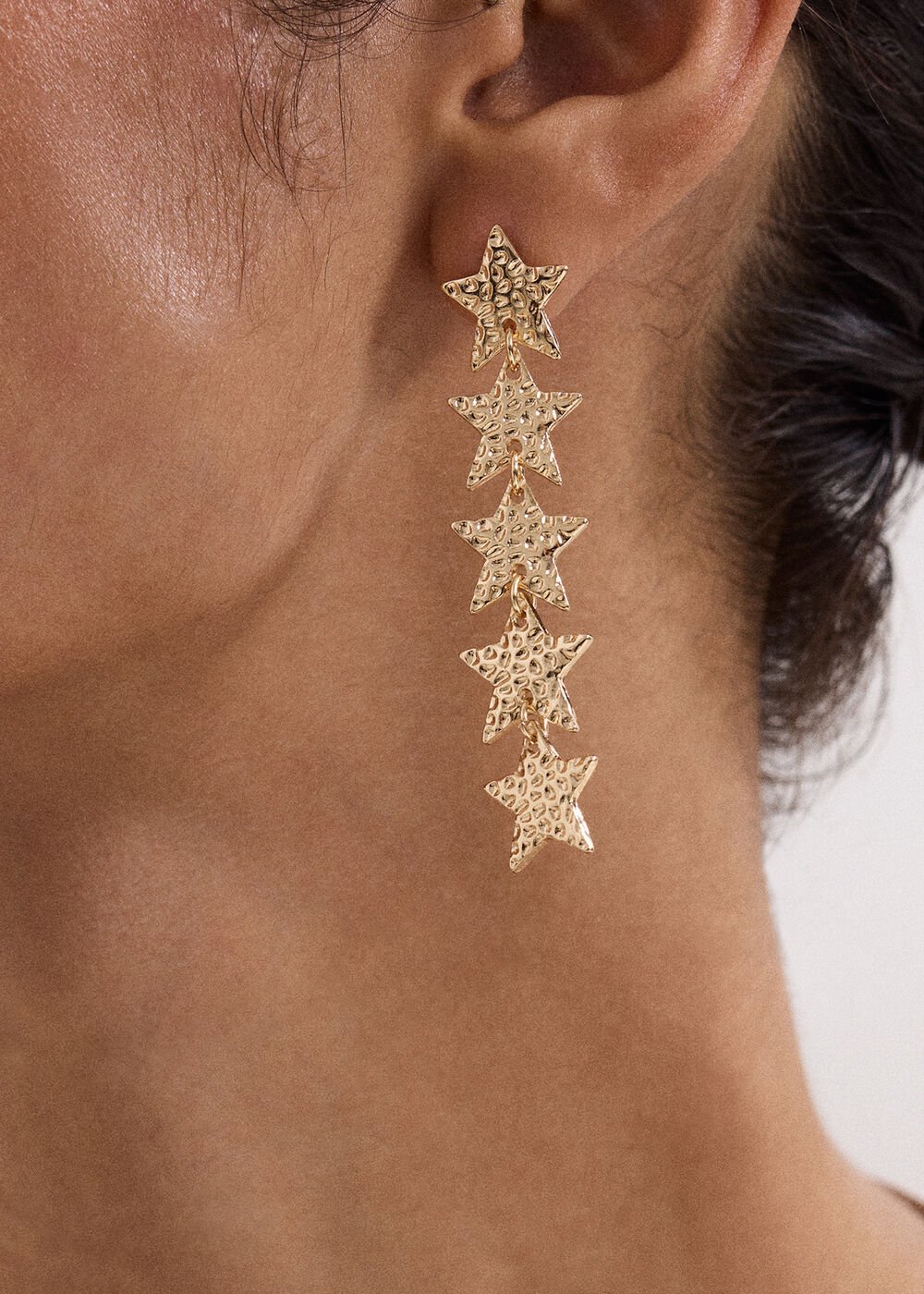 Star Drop Earrings Gold