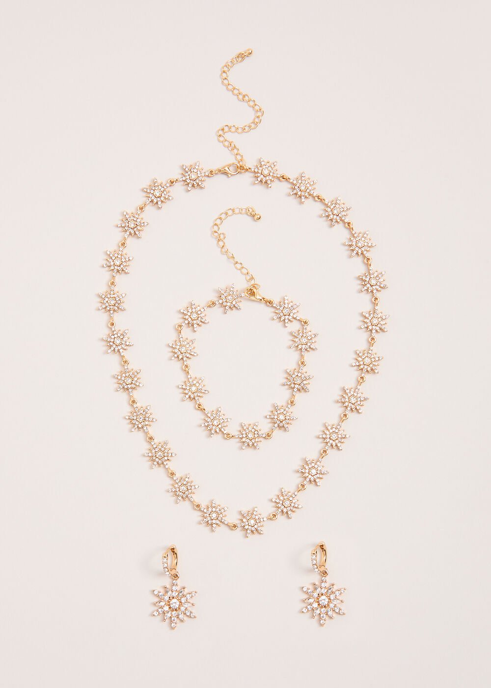 Snowflake Necklace Gold