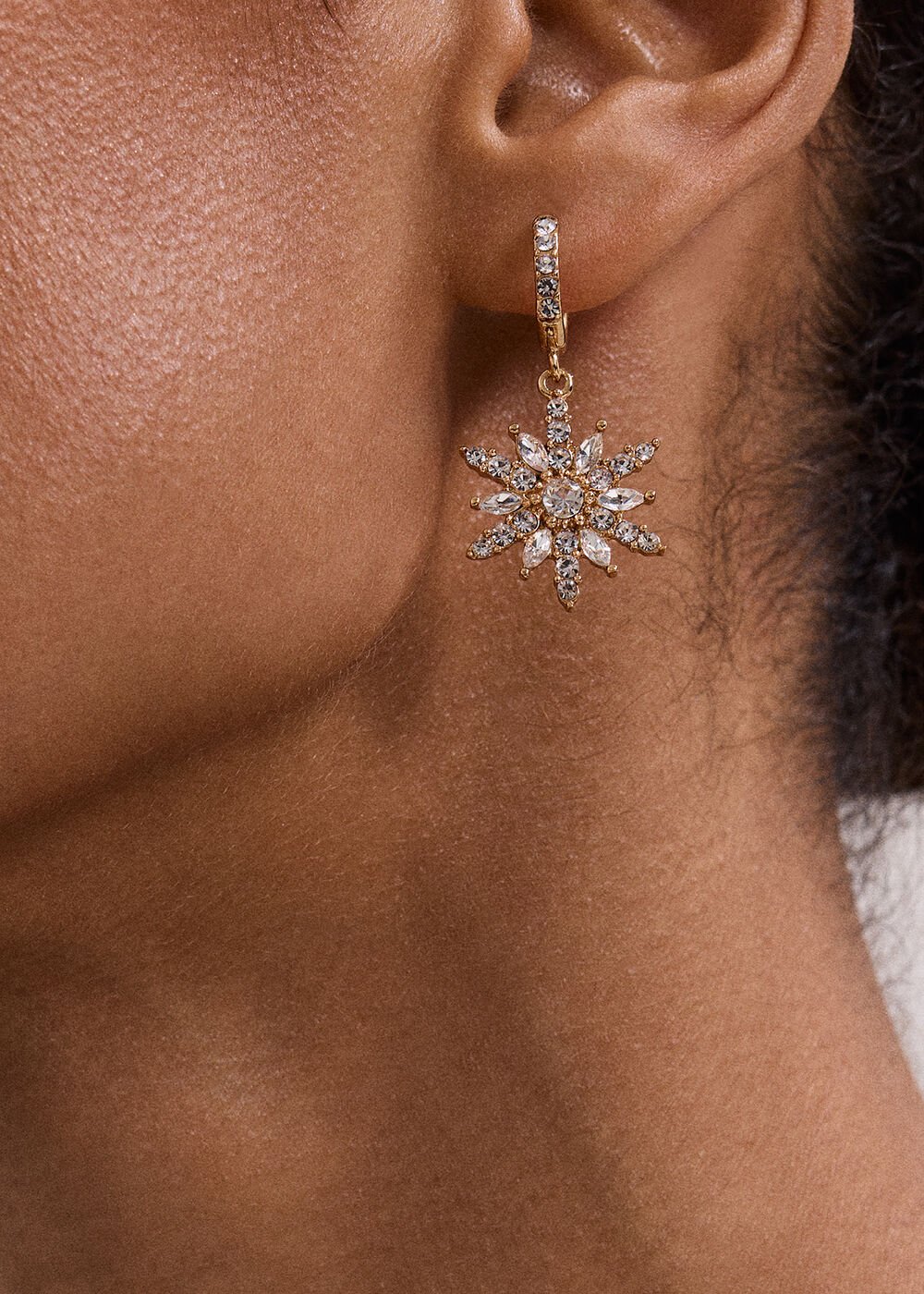 Snowflake Earrings Gold