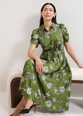 Bella Floral Midi Dress Green