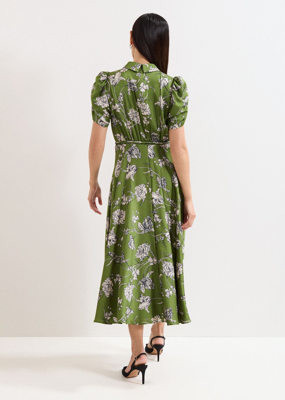 Bella Floral Midi Dress Green
