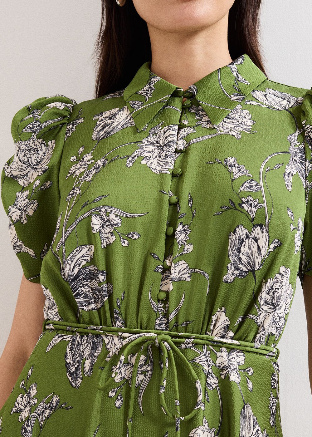 Bella Floral Midi Dress Green