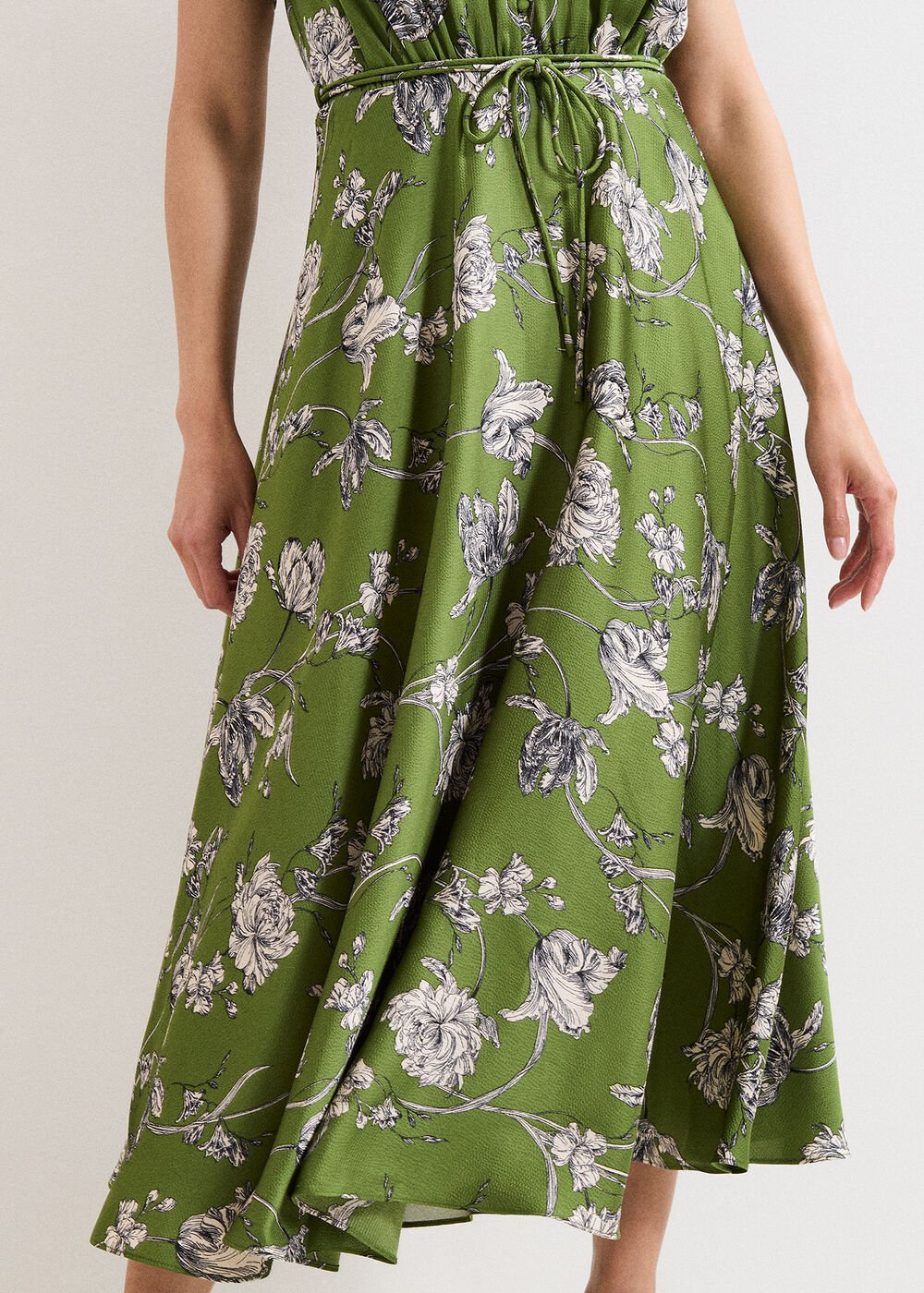 Bella Floral Midi Dress Green