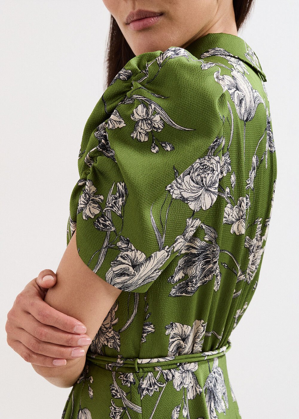 Bella Floral Midi Dress Green