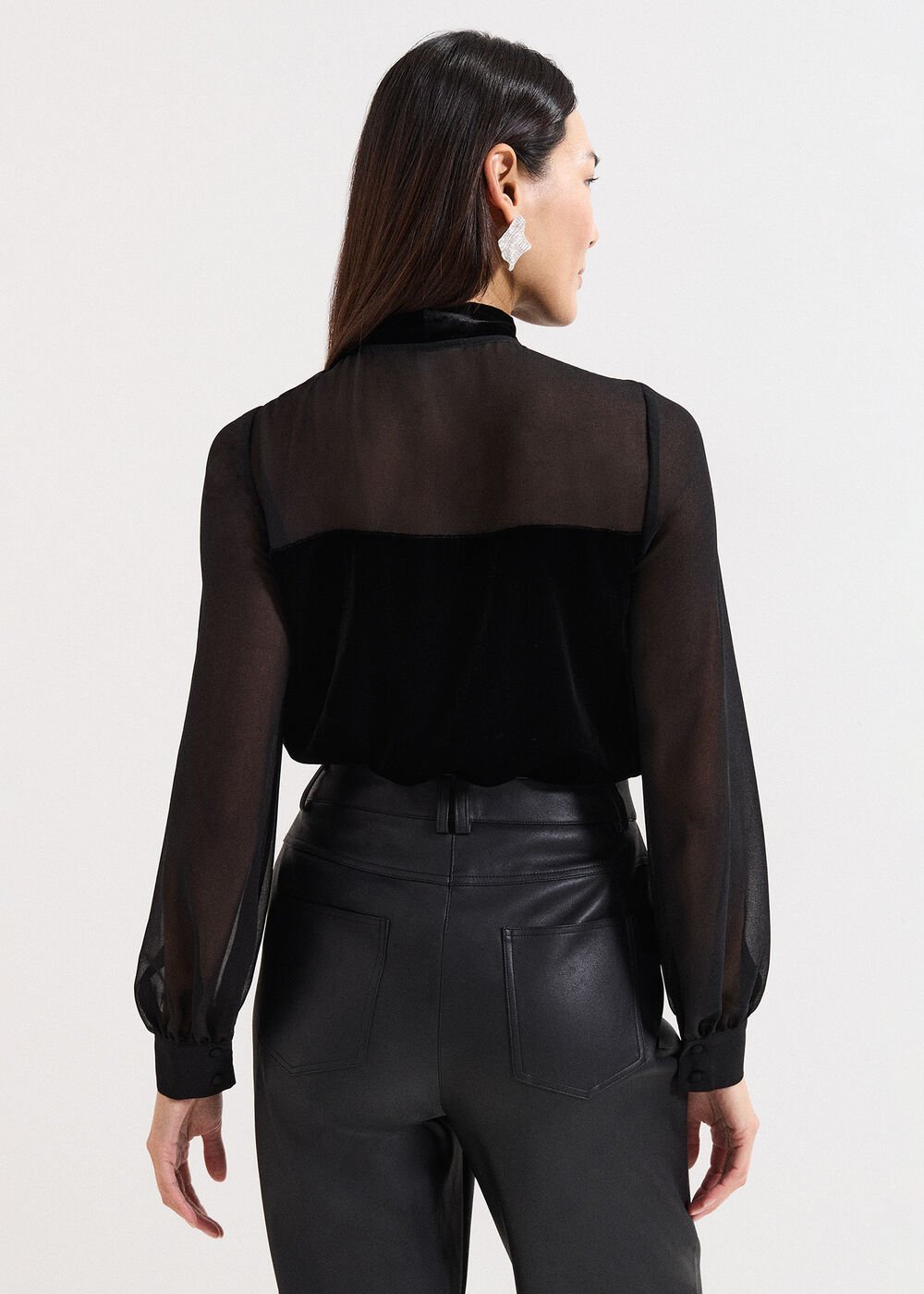 Raye Velvet Blouse Black