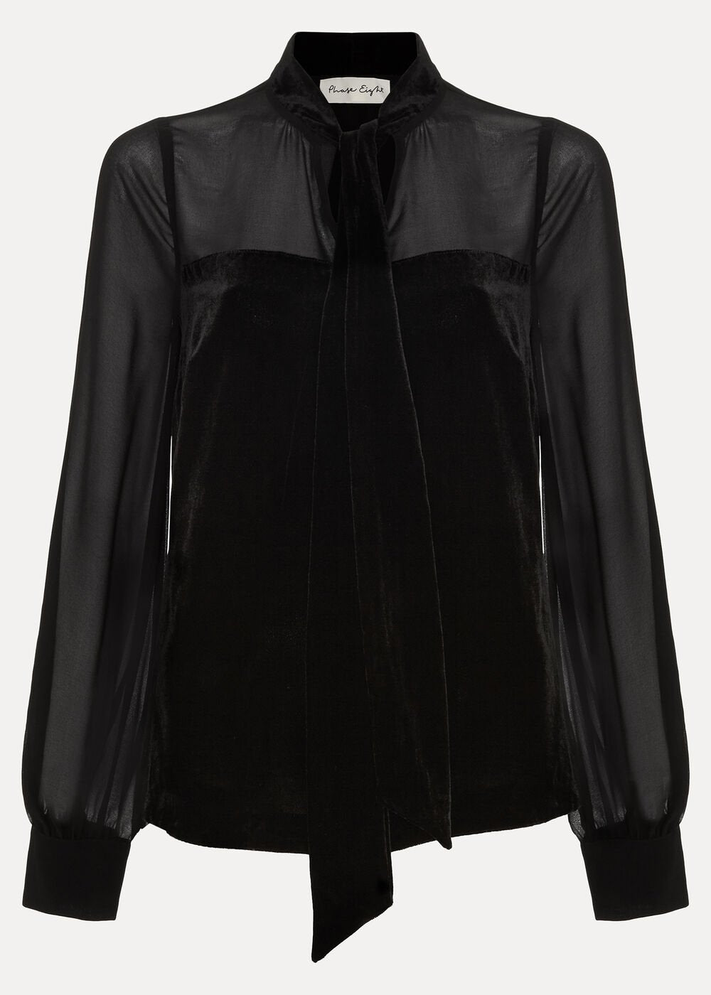 Raye Velvet Blouse Black