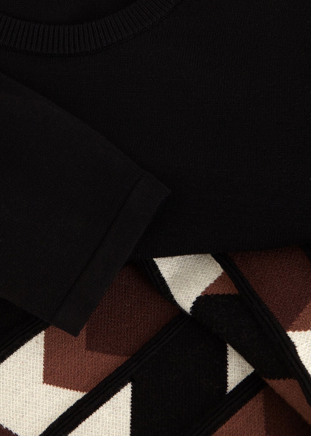 Maci Pleated Knit Dress Brown