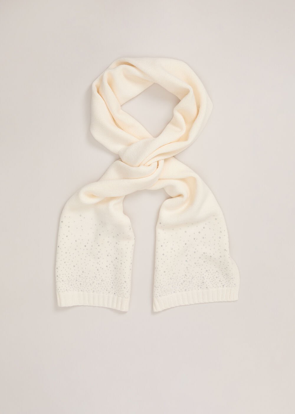 Sparkle Trim Scarf Ivory