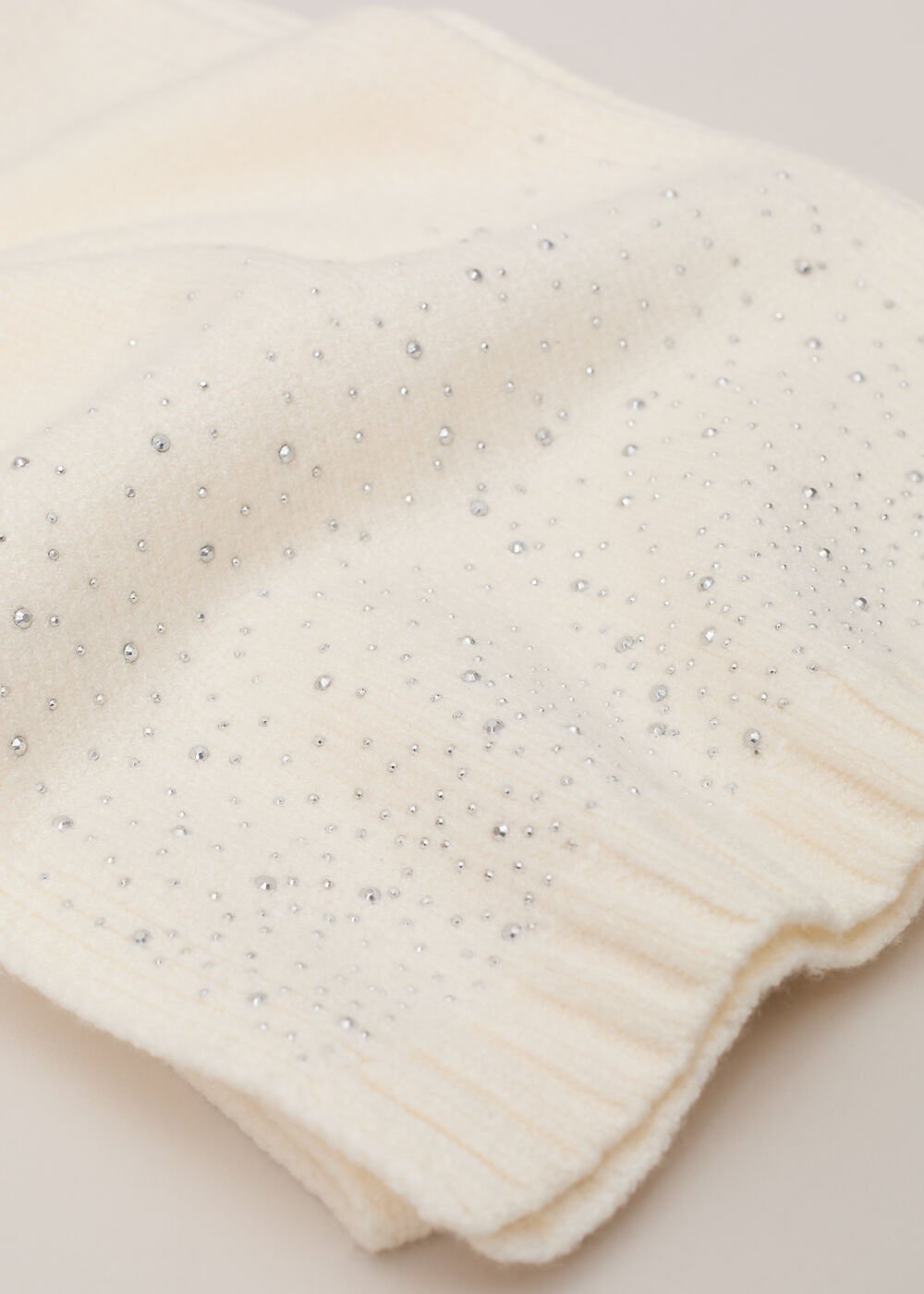 Sparkle Trim Scarf Ivory