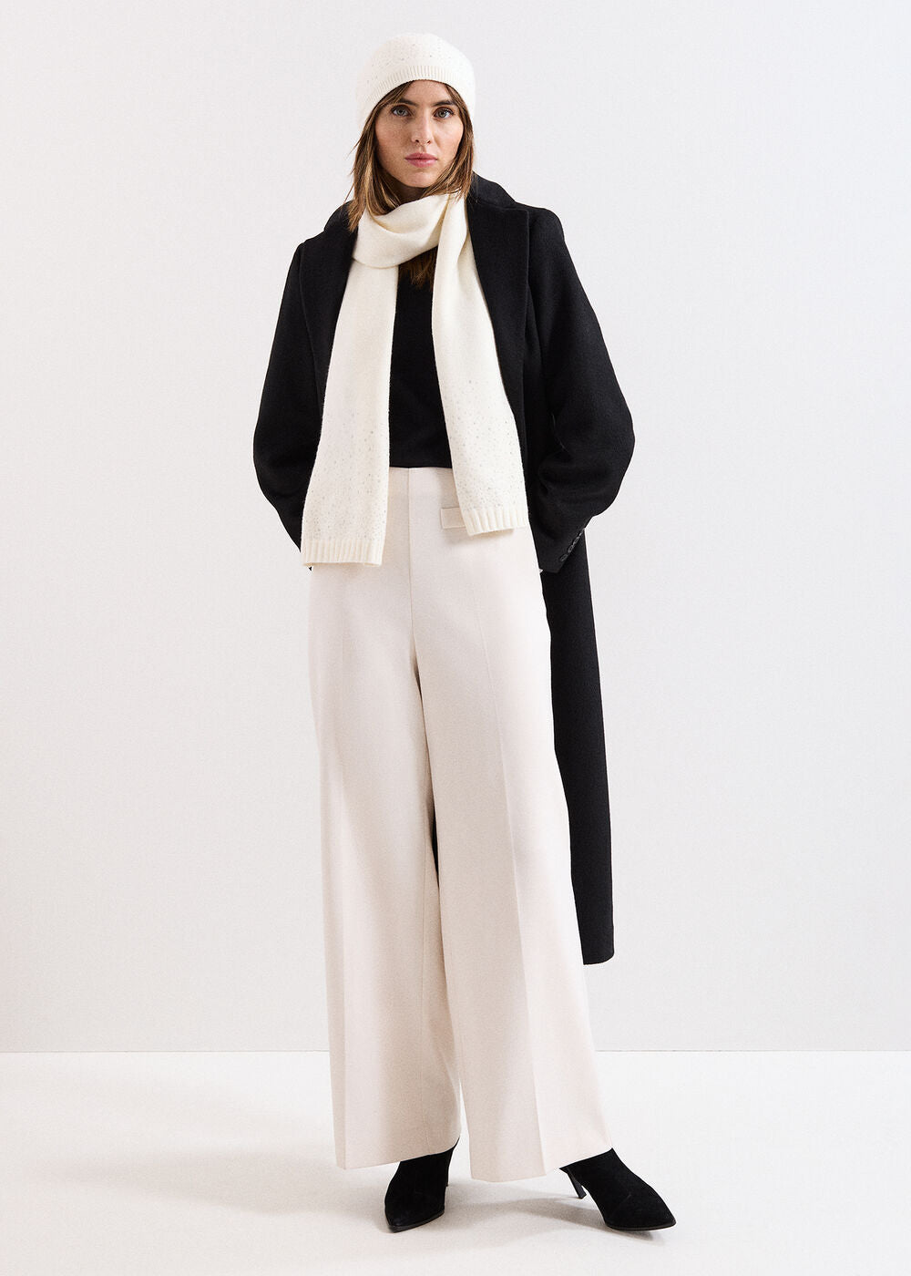 Sparkle Trim Scarf Ivory