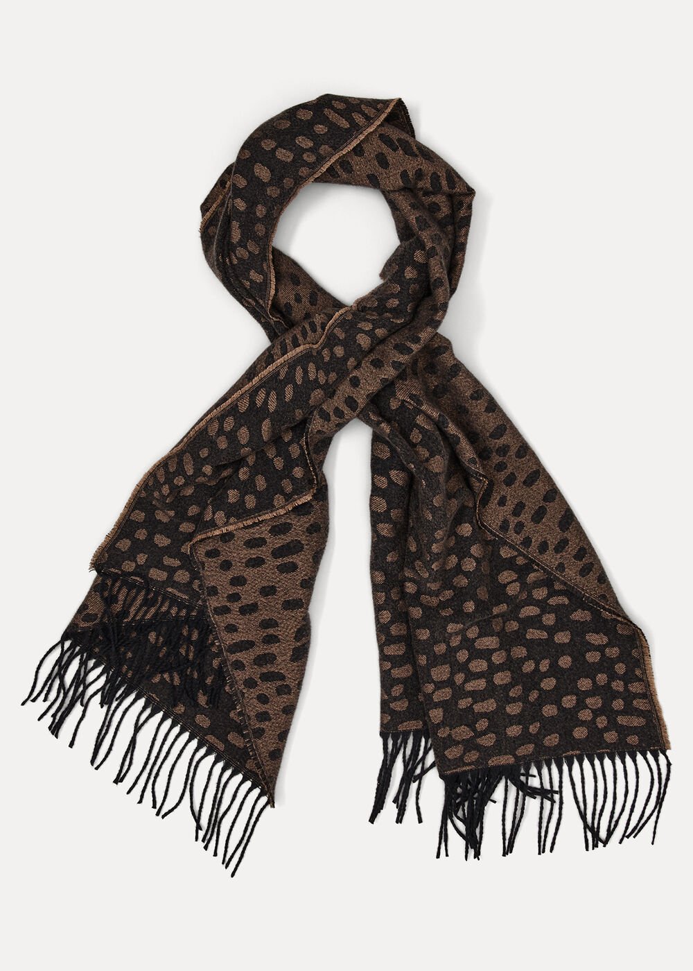 Irregular Spot Scarf Black Multi