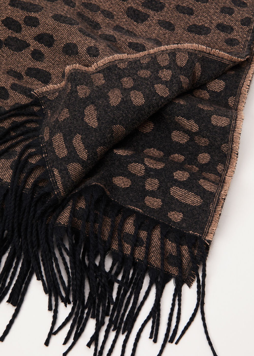 Irregular Spot Scarf Black Multi