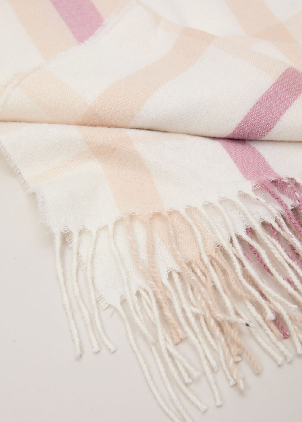 Checked Scarf Pale Pink