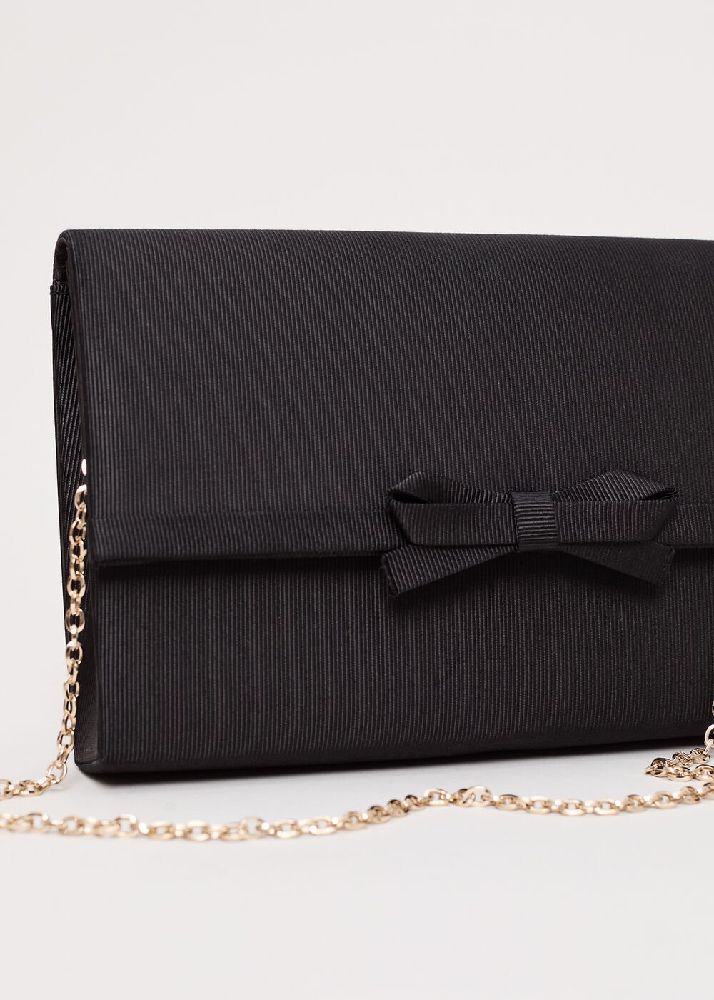 Grosgrain Bow Clutch Black