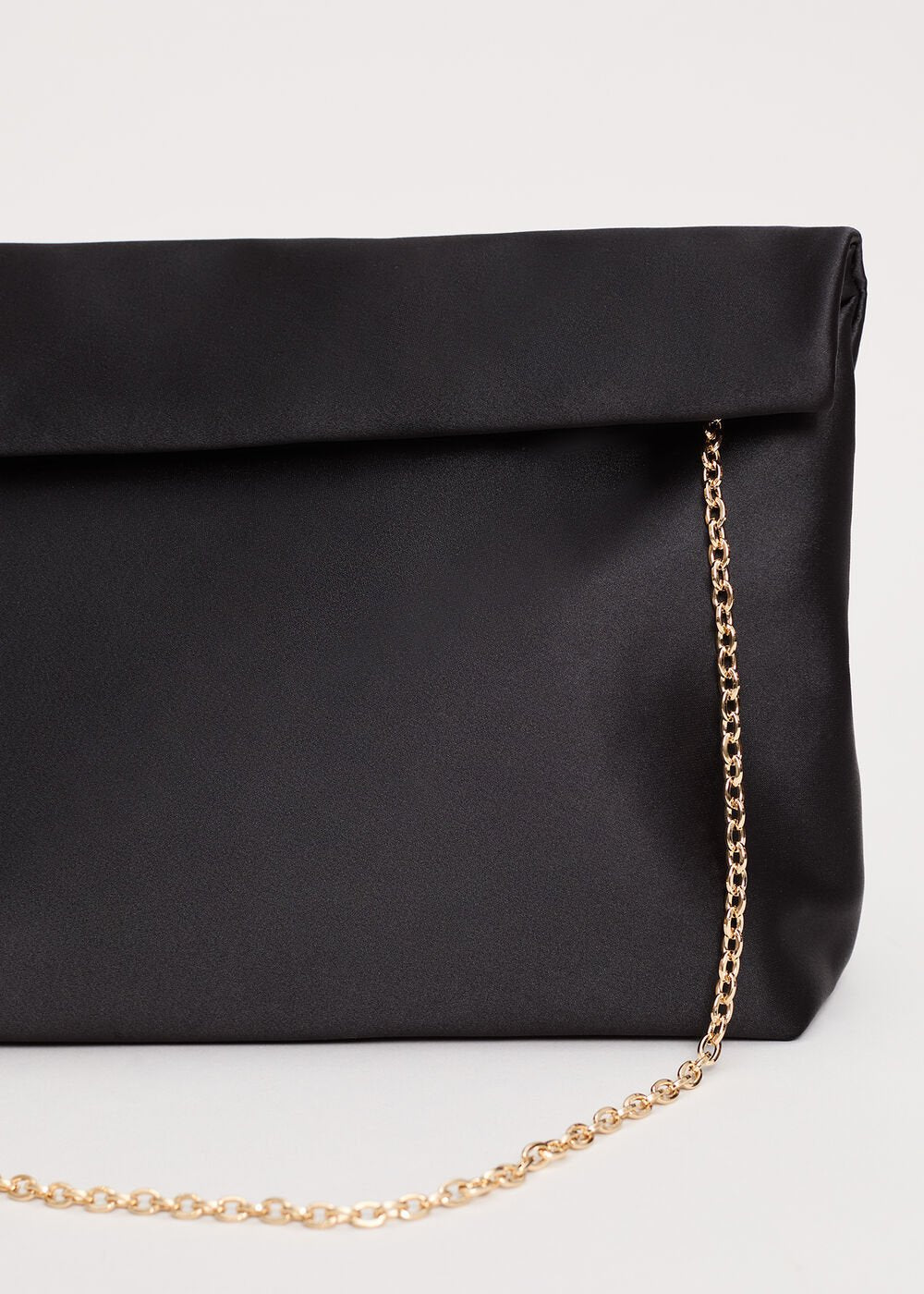 Satin Clutch Bag Black