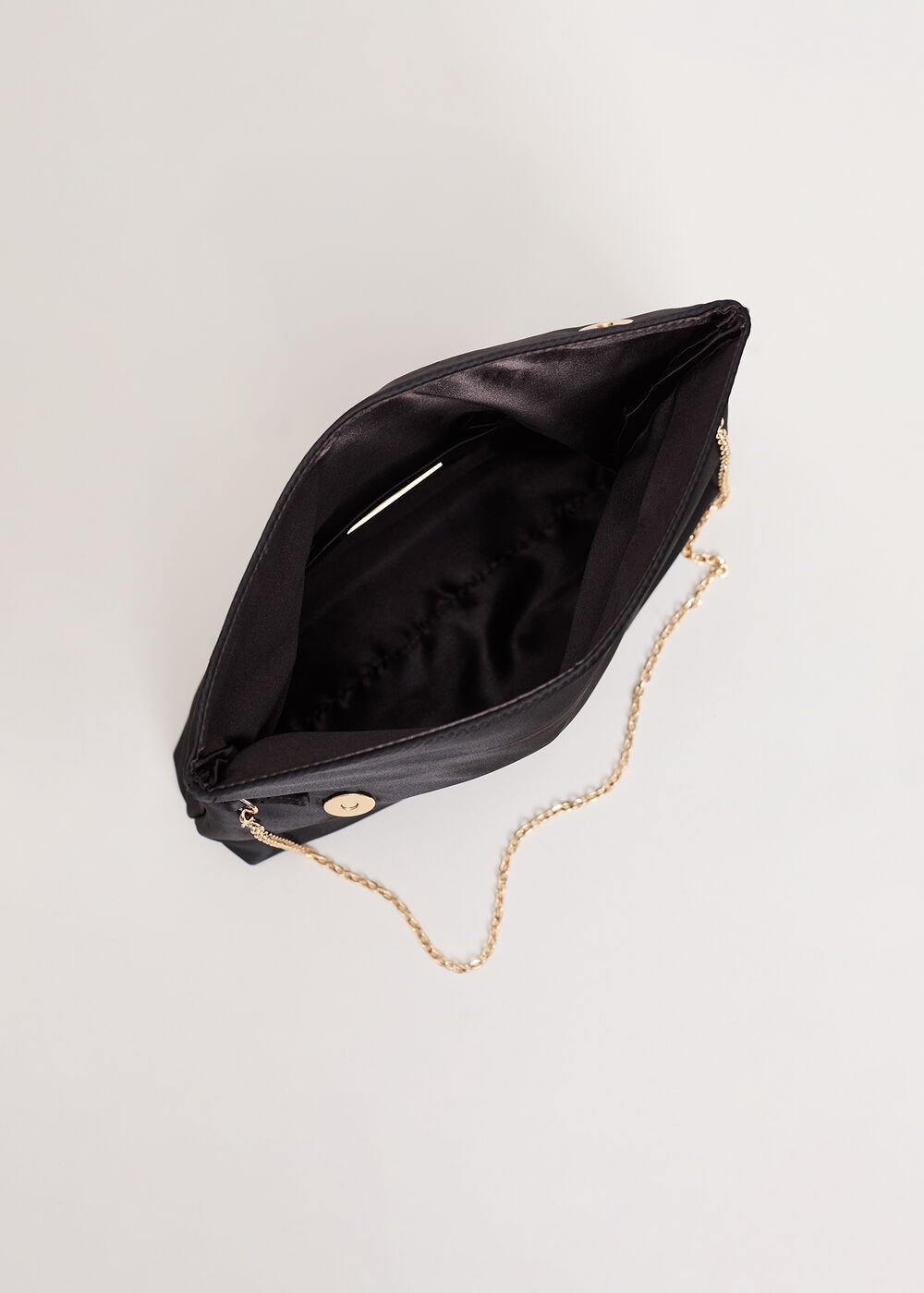 Satin Clutch Bag Black