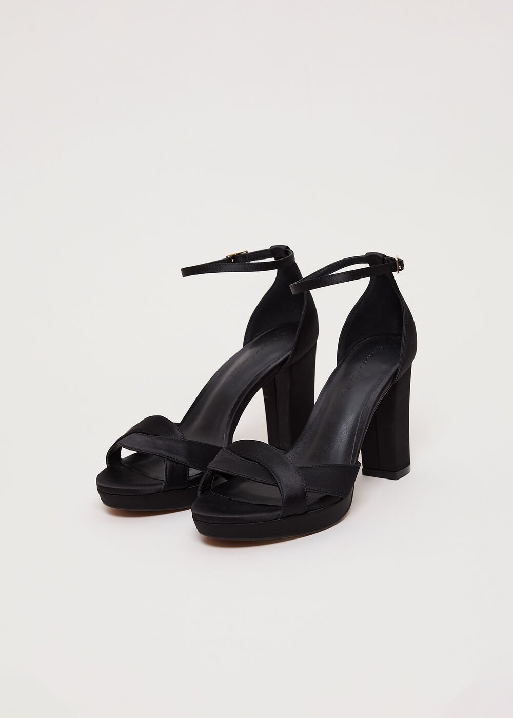 Satin Black Platform Sandal Black
