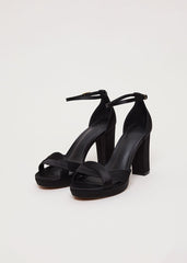 Satin Black Platform Sandal Black