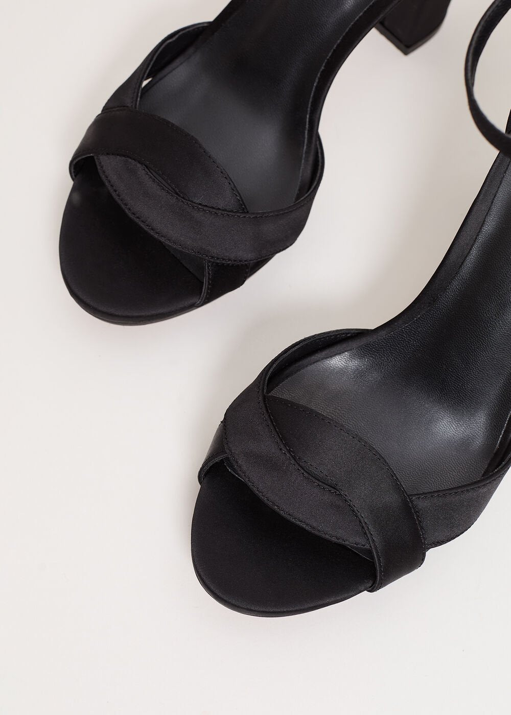 Satin Black Platform Sandal Black