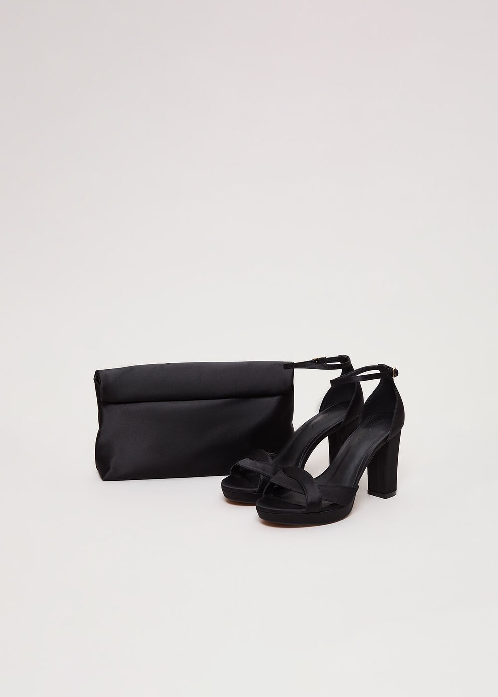 Satin Black Platform Sandal Black