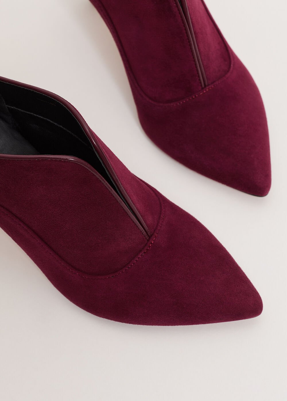 Suede Boots Dark Red