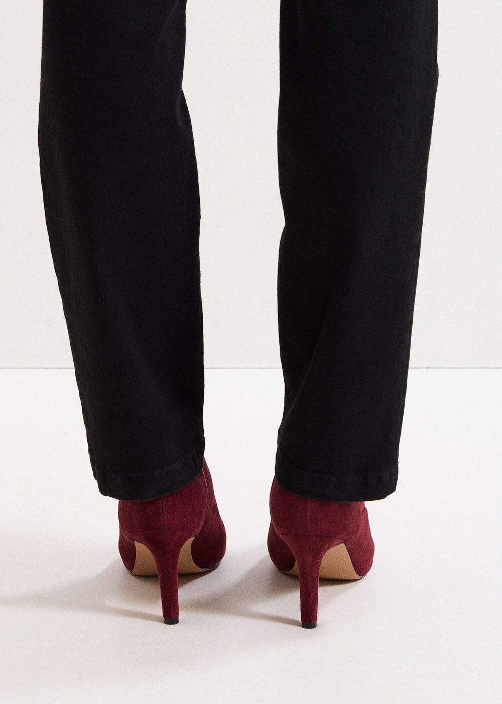 Suede Boots Dark Red
