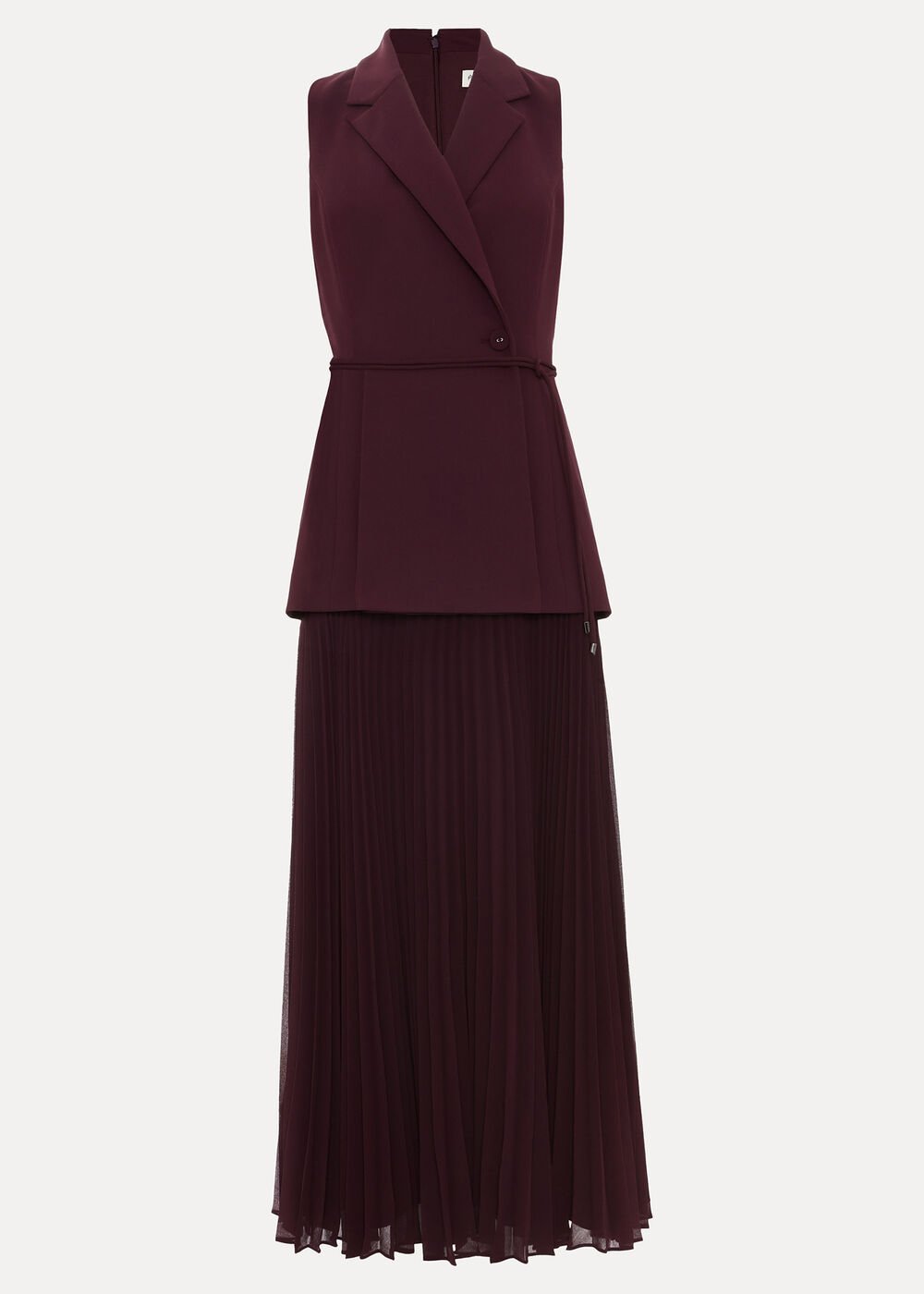 Becky Tux Midi Dress Burgundy