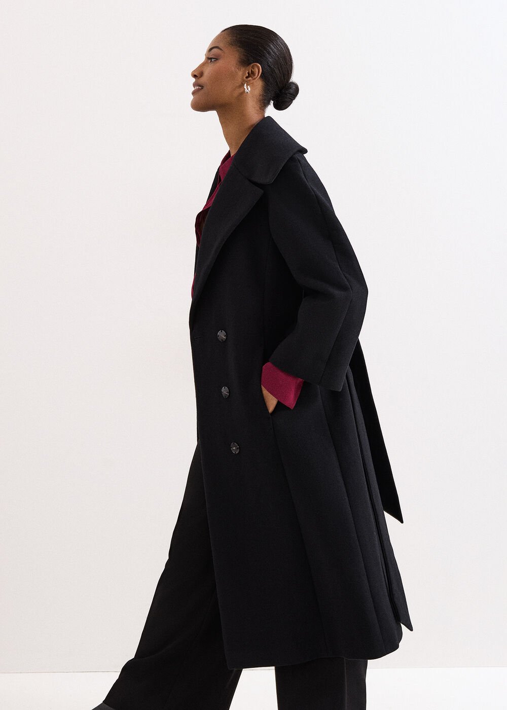 Annabel Collar Coat Black