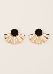Velvet Fan Earrings Black